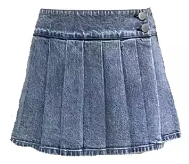 Alice + Olivia - Noah Denim Pleated Skort - Georgia Vintage Blue