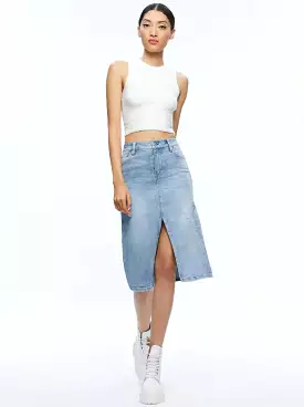 Alice + Olivia - Rye Midi Denim Skirt - Lightning Blue