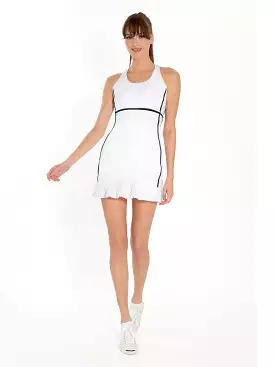 Ashley Racer Back Dress - White/Midnight