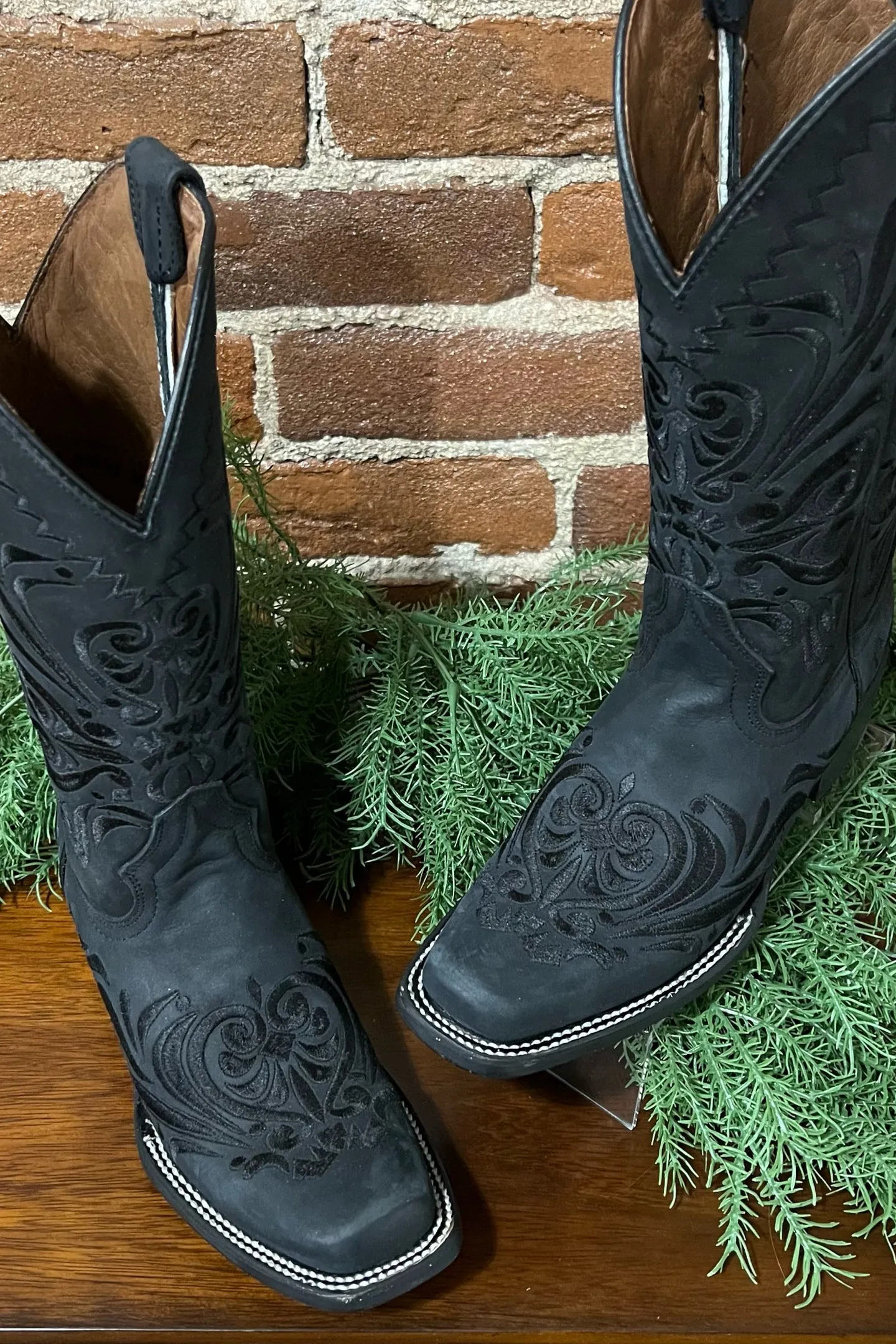 Black Embroidered Boots by Circle G