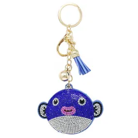 Blowfish Rhinestone Embellished Keychain