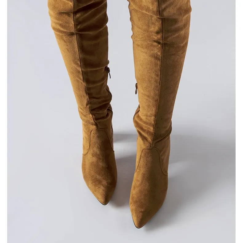 Brown insulated high-heeled boots by Spencer