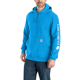 Carhartt Midweight Sleeve Logo Hoodie - Blue Glow