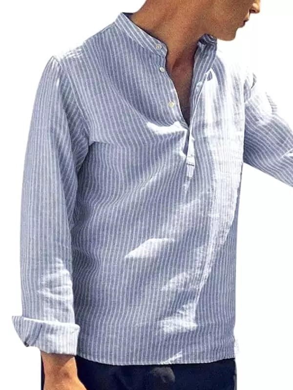 Casual Long Sleeve Striped Men Shirt