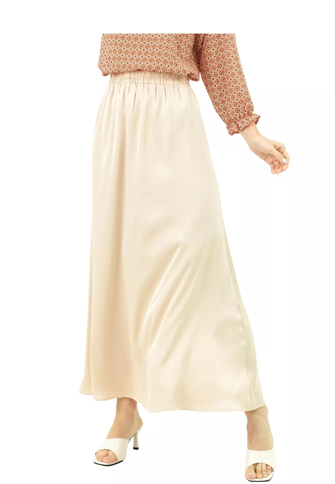 DAISY By VOIR Flowy Satin Maxi Skirt