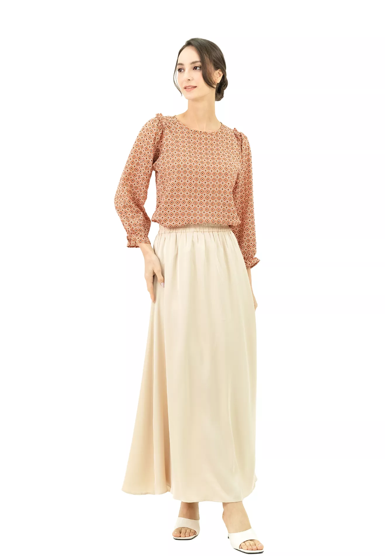 DAISY By VOIR Flowy Satin Maxi Skirt