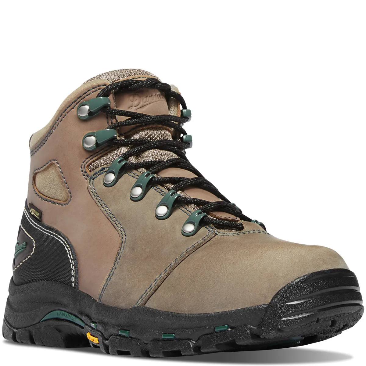 Danner Womens 6″ Vicious Waterproof Composite Toe Boots-Dark Brown/Green