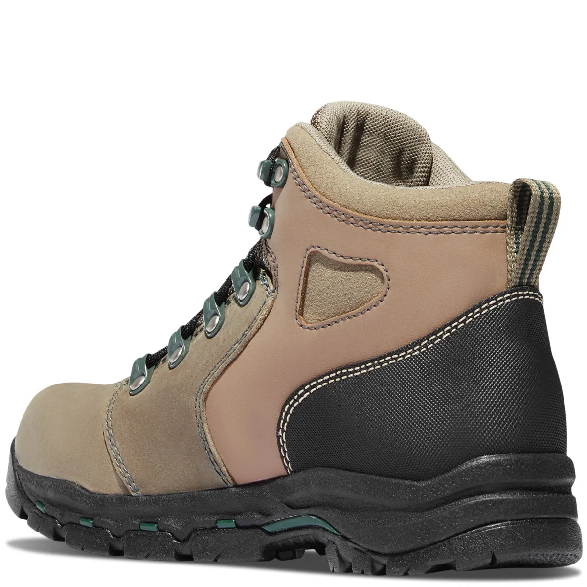 Danner Womens 6″ Vicious Waterproof Composite Toe Boots-Dark Brown/Green