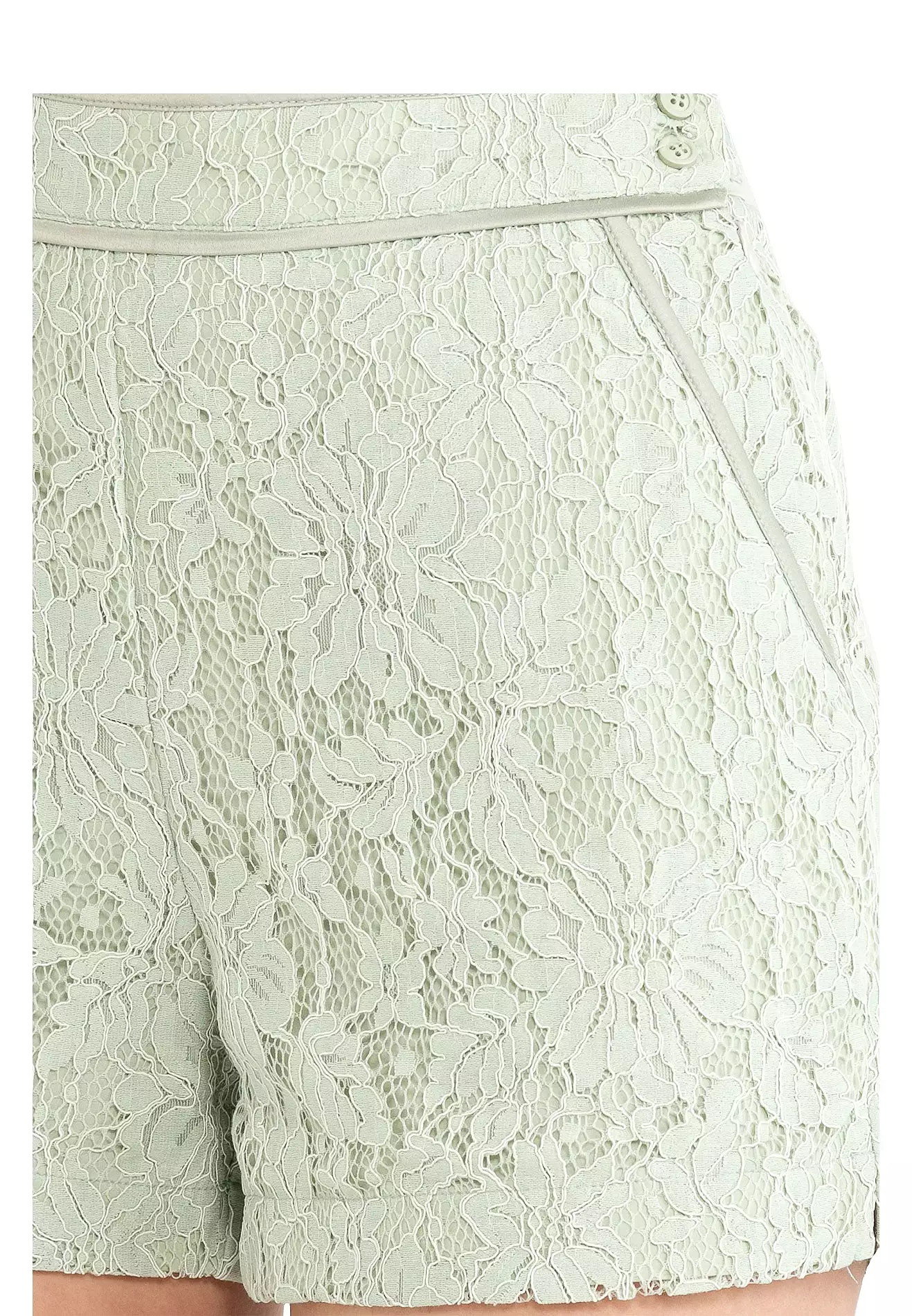 ELLE Apparel Floral Lace Shorts with Side Zipper