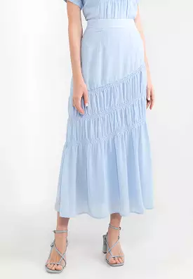 ELLE Apparel High Rise Ruched Maxi Skirt