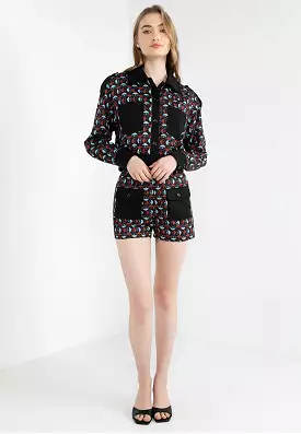 ELLE Apparel Retro Geometric Printed Shorts