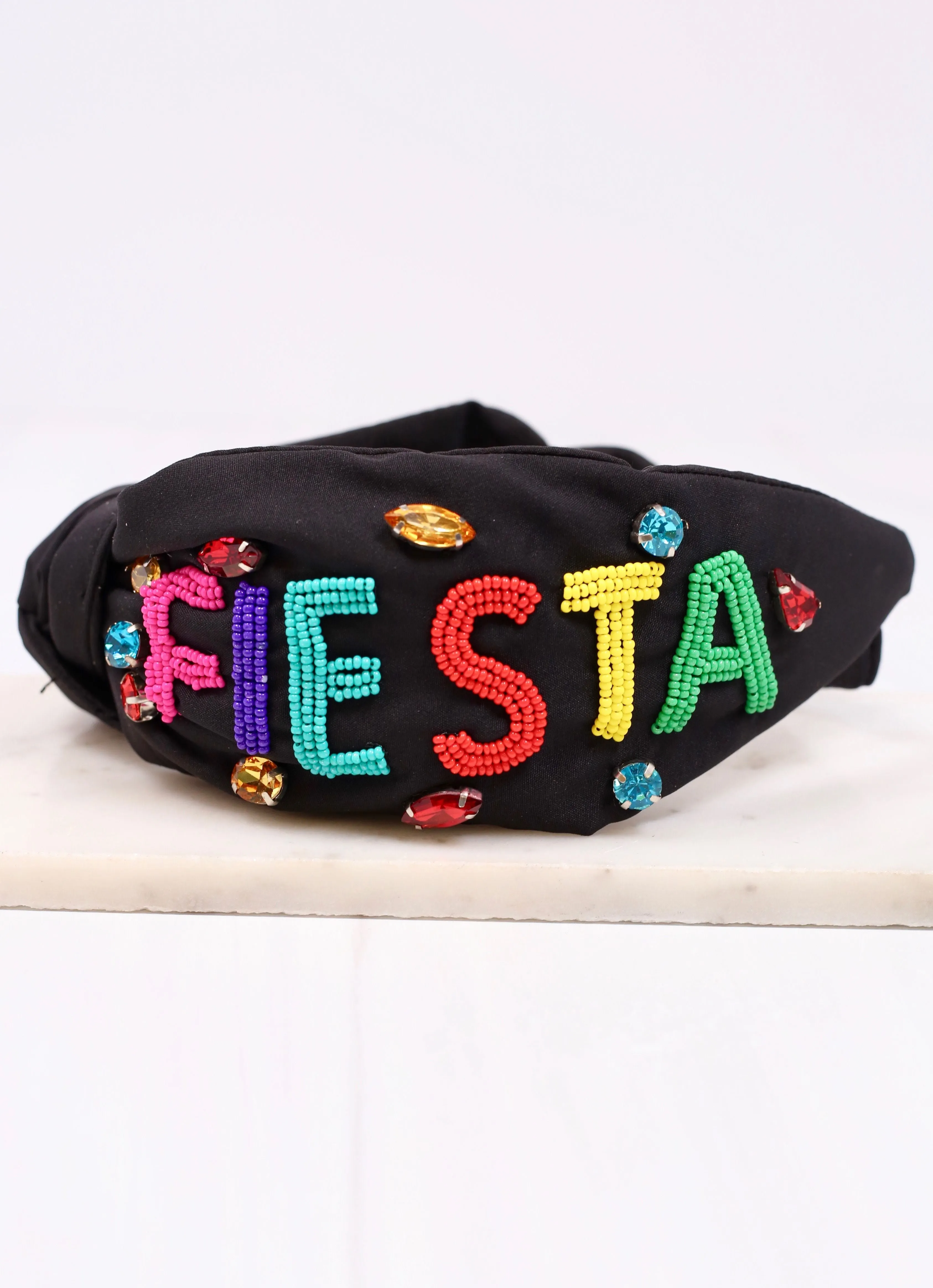 Fiesta Embellished Headband BLACK