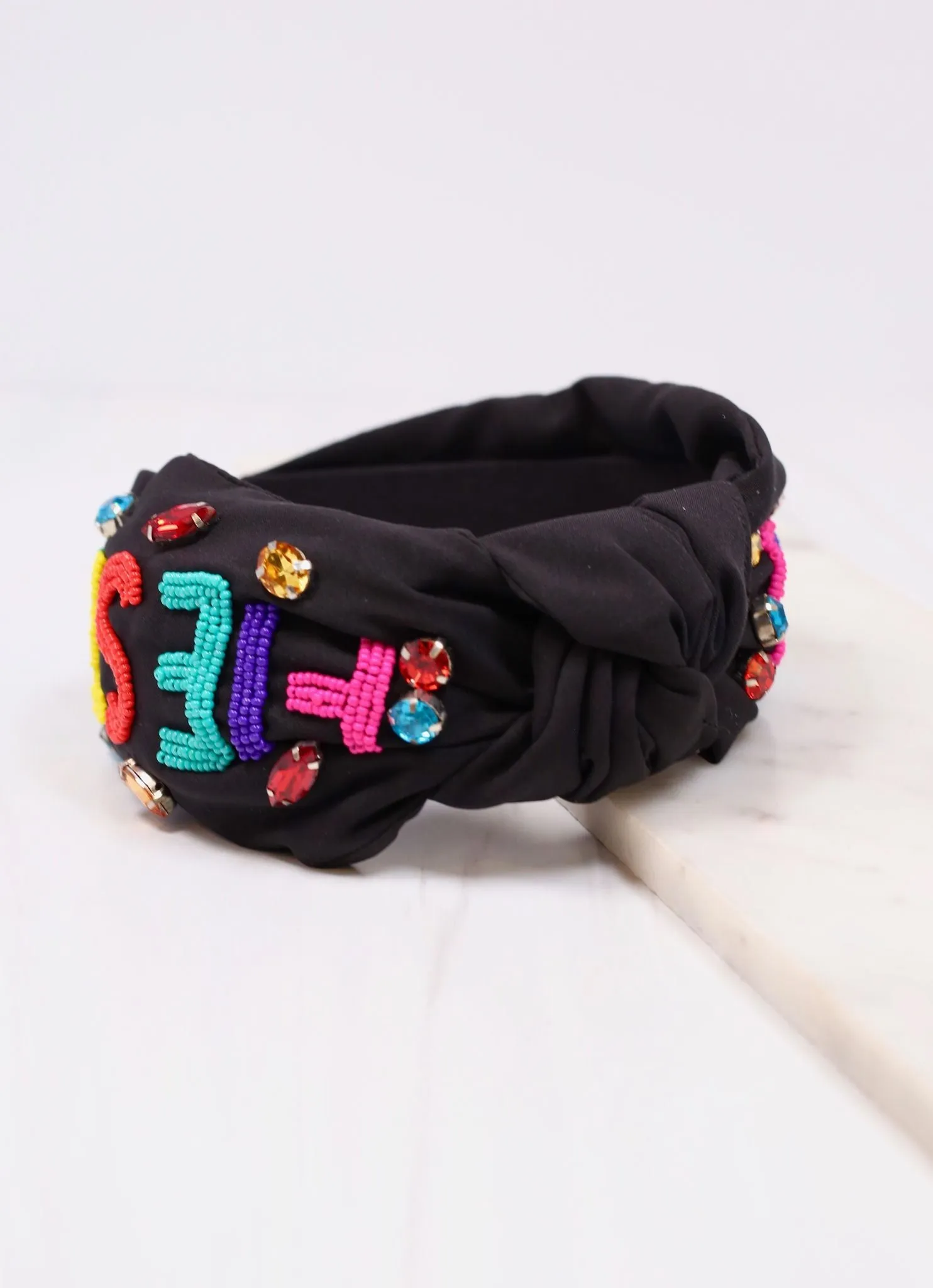 Fiesta Embellished Headband BLACK