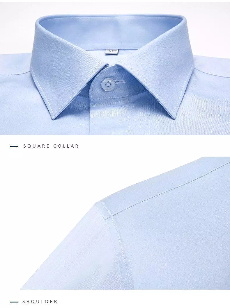 French Square Collar Men Dress Shirt