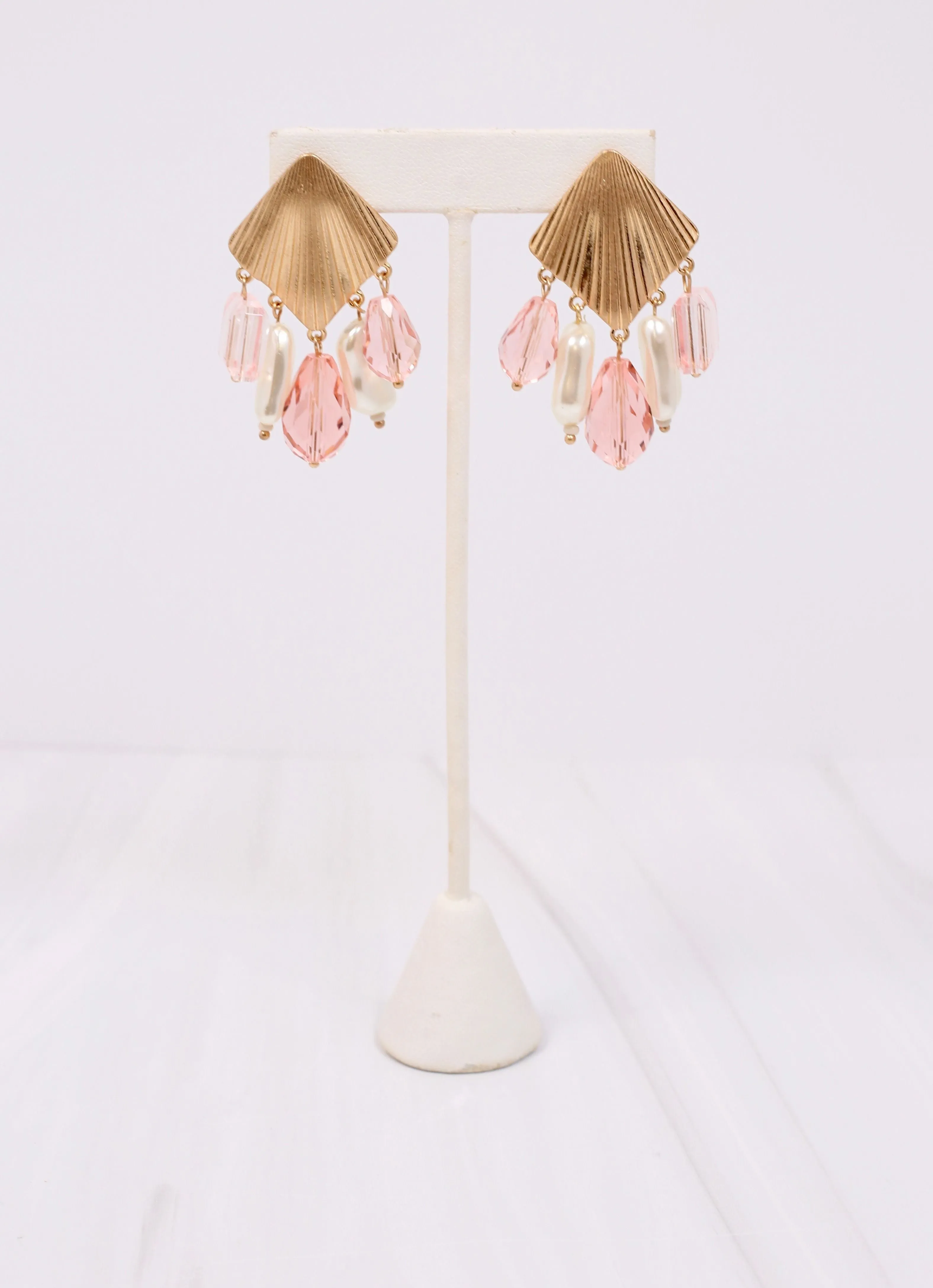 Hebron Embellished Drop Earring PINK