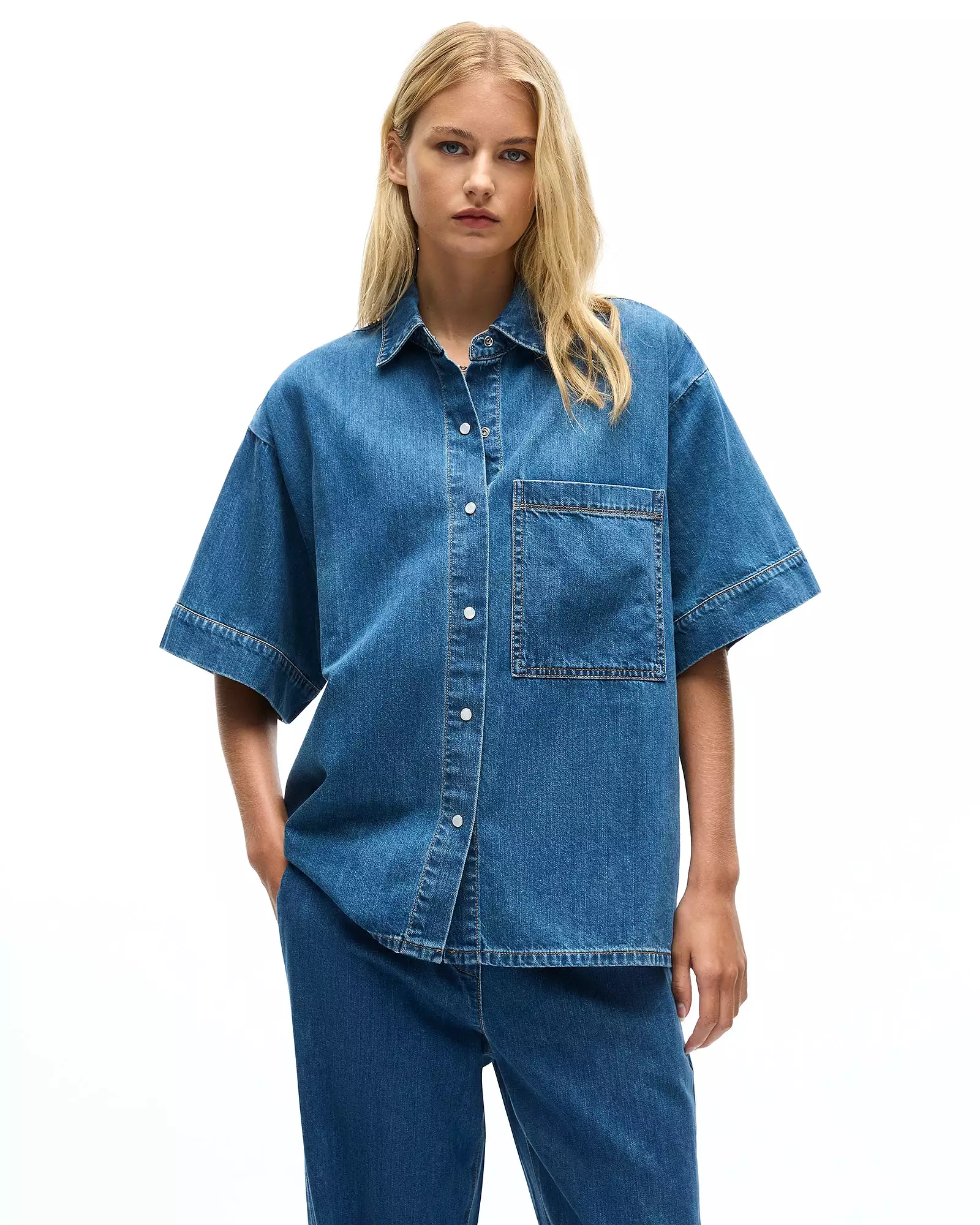 INES SHIRT - MID INDIGO