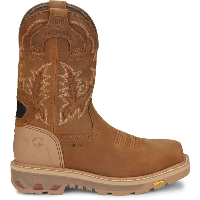 Justin Men’s 11′ Montana Waterproof Nano Toe Work Boots-Rust