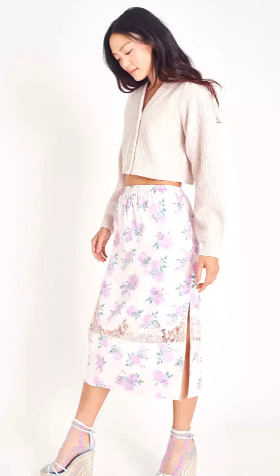 Loveshackfncy - Fayette Midi Skirt - Mauve Rose