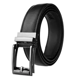 Men's Leather Automatic Buckle Ratchet Dress Belt