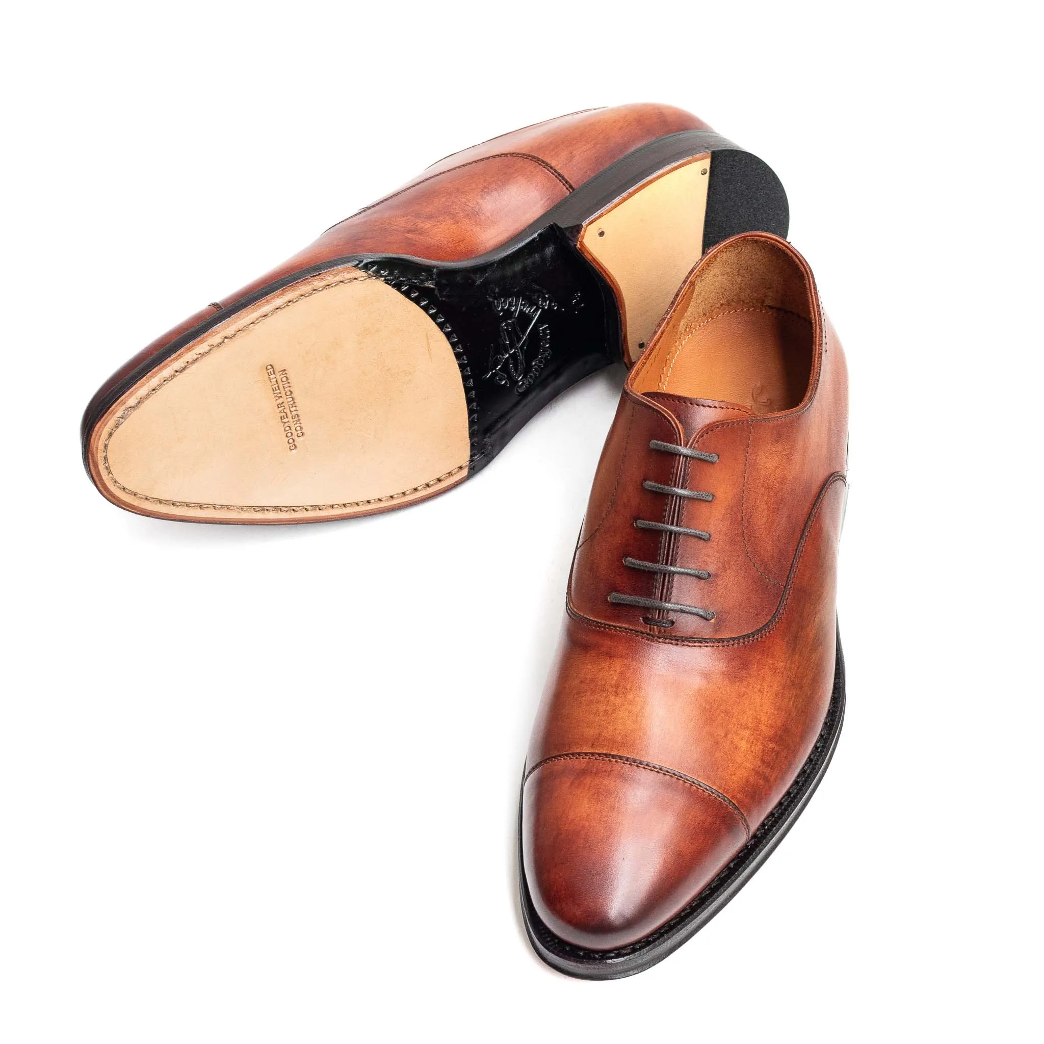 Men's Oxford Cap Toe / Vegano Crust Marrone 98317