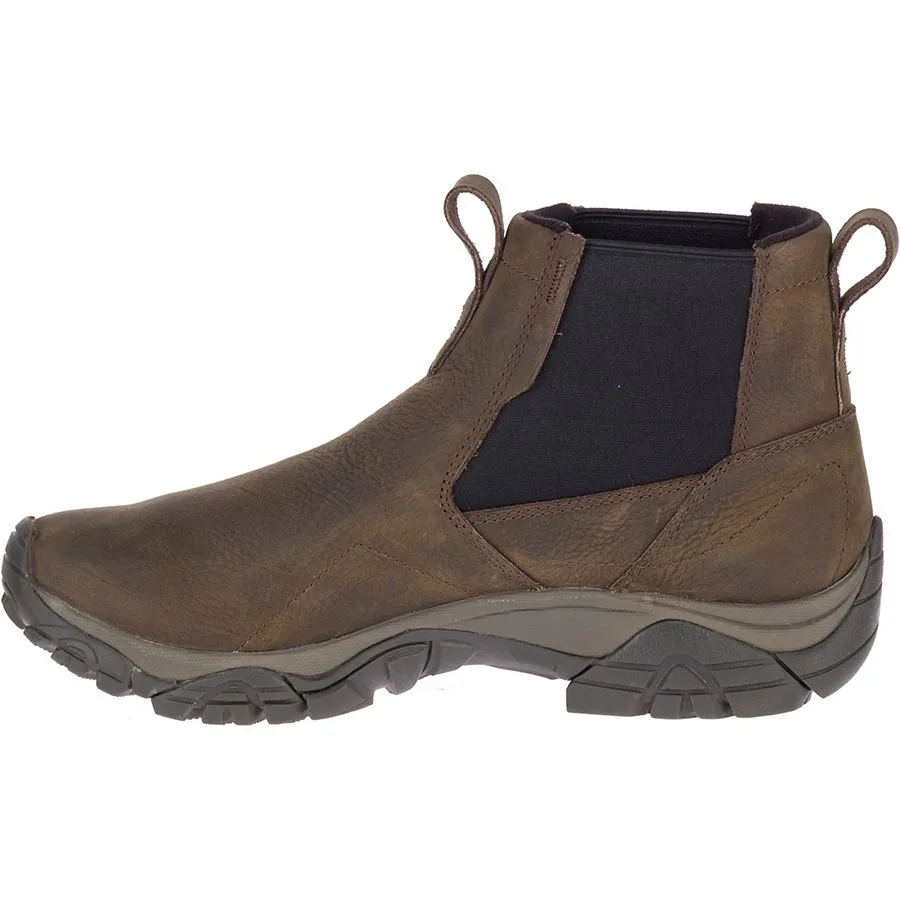 Merrell Mens Moab Adventure Chelsea Waterproof Slip On Boots-Brown