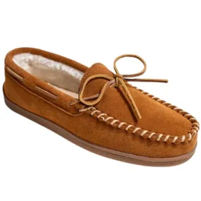 Minnetonka Pile Lined Hardsole Slipper Brown Suede (Men's)