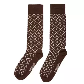 Mirrored-L Dress Sock :: Brown