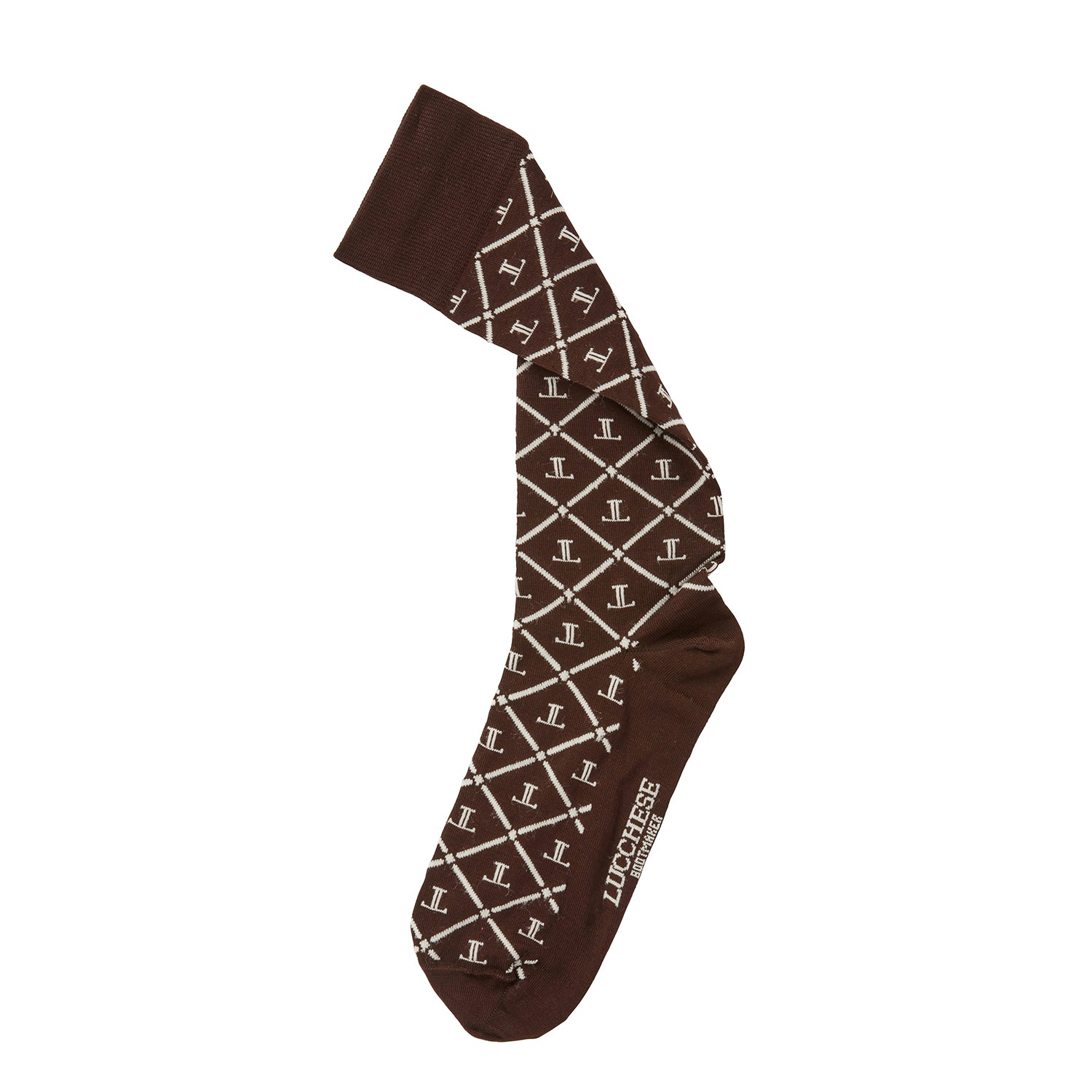 Mirrored-L Dress Sock :: Brown