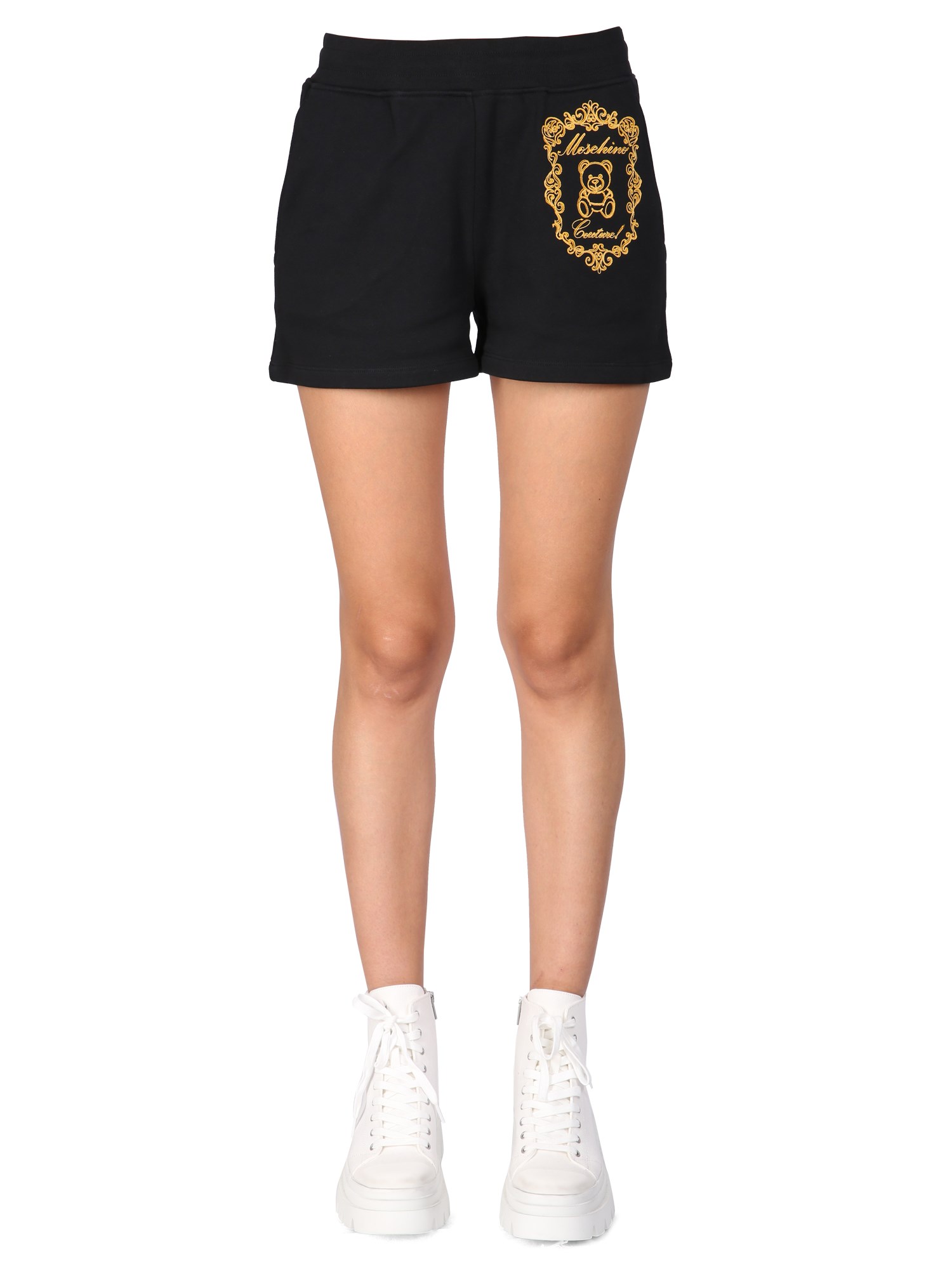 MOSCHINO    COTTON FLEECE SHORTS WITH LOGO