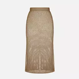 Mozhdeh Matin Net Skirt Sand