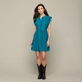 Neelie Button Dress :: Teal