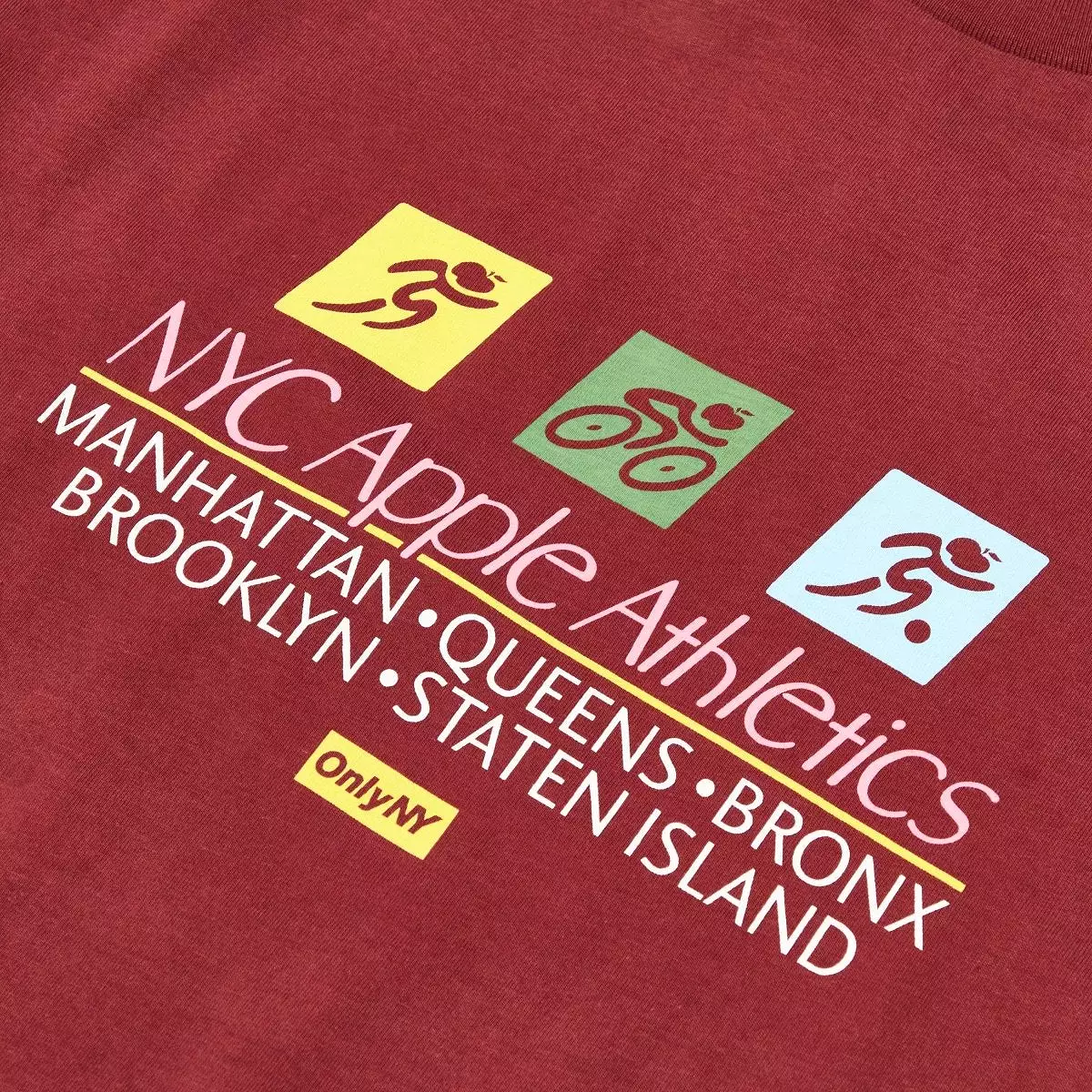 Only NY Apple Athletics Tee Shirt Wine