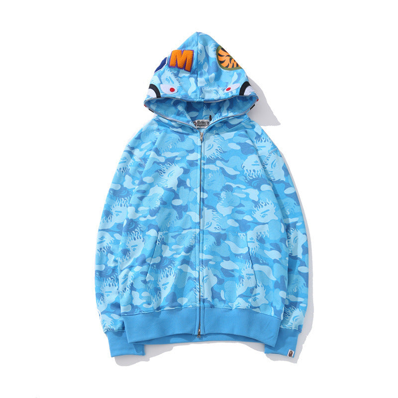 Padded Camouflage Luminous Zipper Hoodies