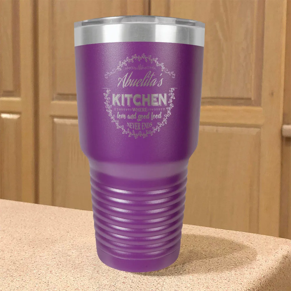 Personalized Stainless Steel Tumbler Kitchen Where Love and Good Food Grandma