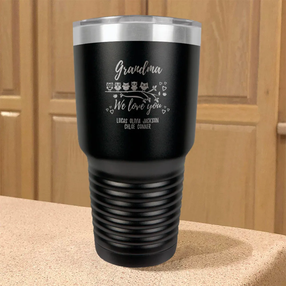 Personalized Stainless Steel Tumbler Owl Love