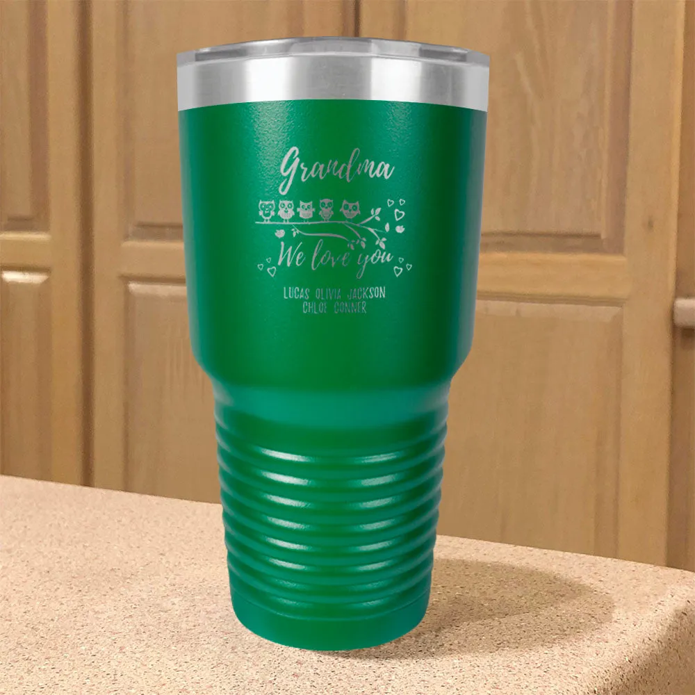 Personalized Stainless Steel Tumbler Owl Love