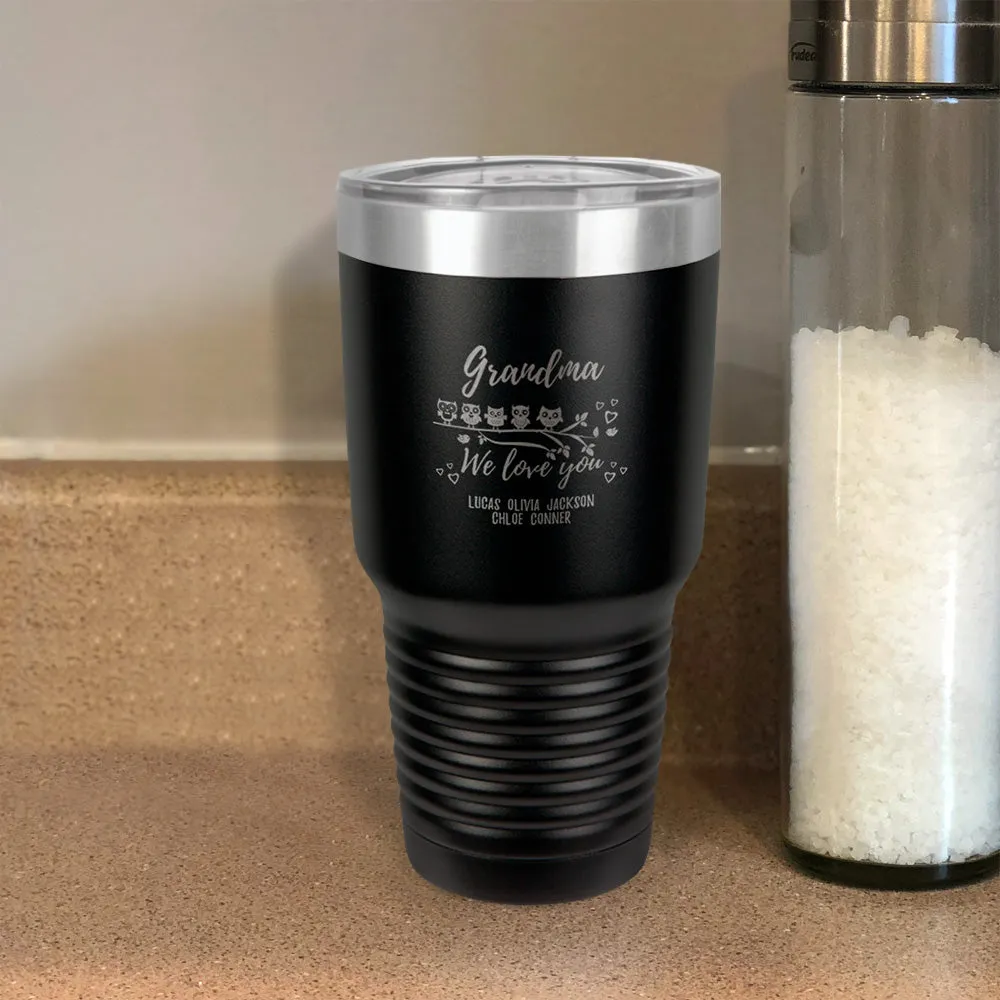 Personalized Stainless Steel Tumbler Owl Love