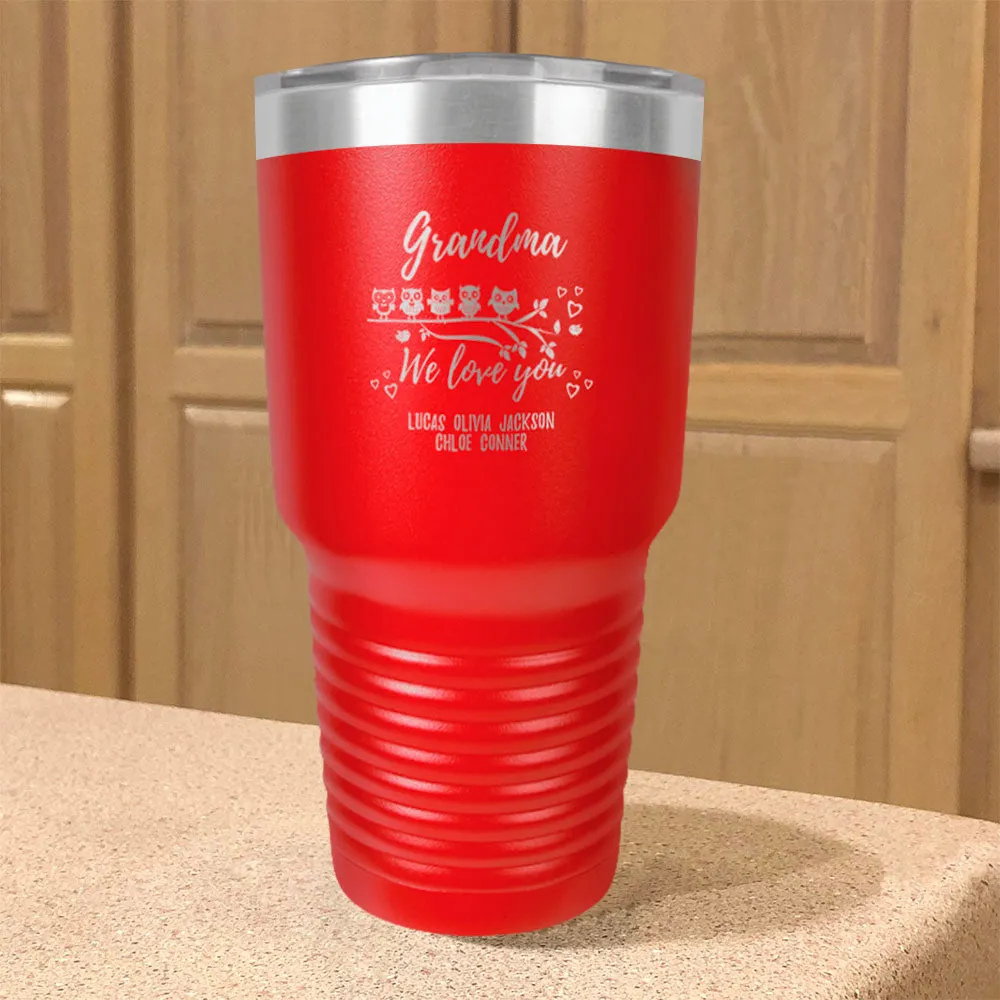 Personalized Stainless Steel Tumbler Owl Love