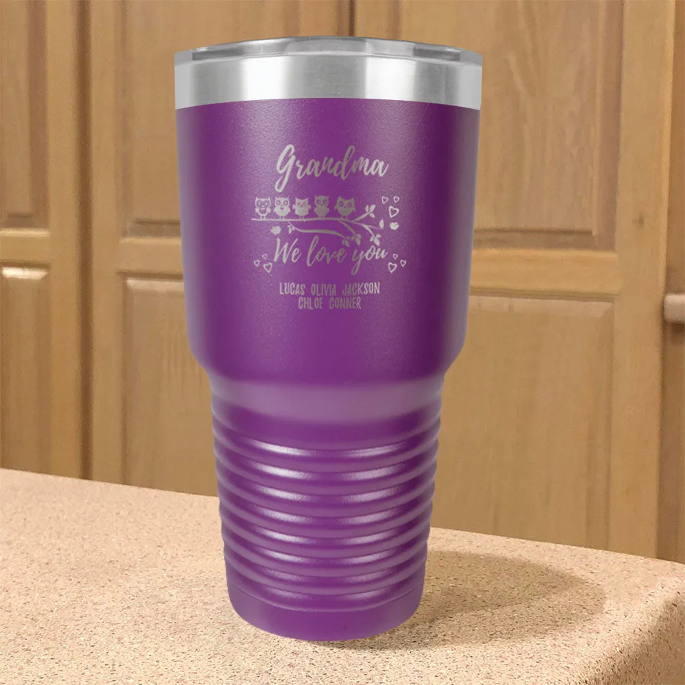 Personalized Stainless Steel Tumbler Owl Love