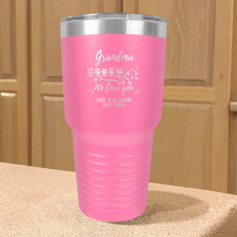 Personalized Stainless Steel Tumbler Owl Love