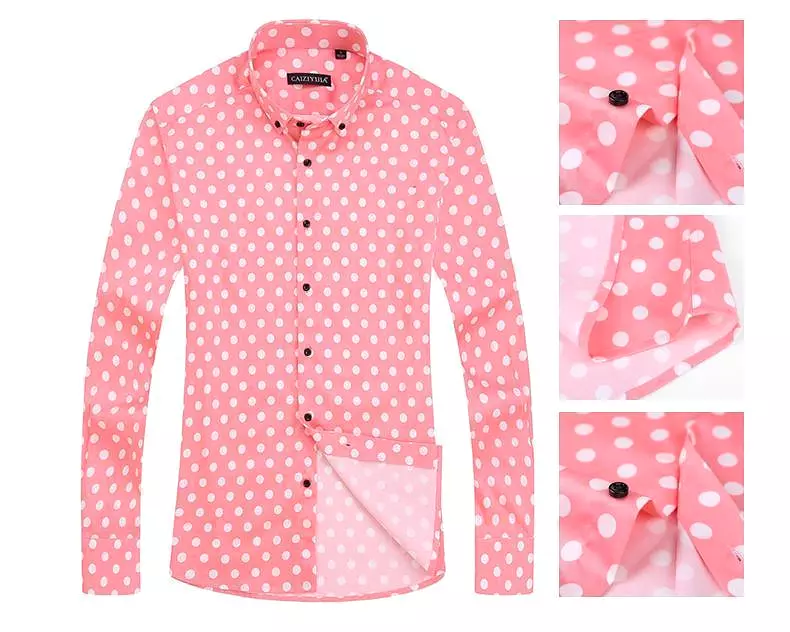 Polka Dot Dress Shirt For Men