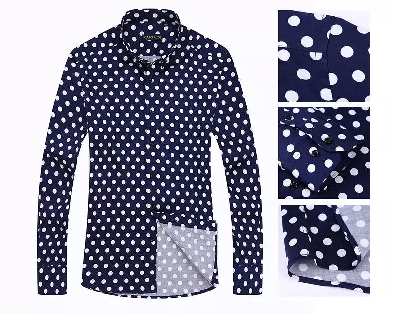 Polka Dot Dress Shirt For Men