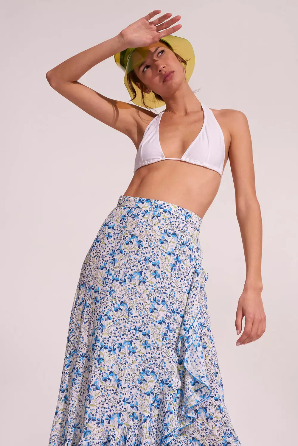 Poupette St Barth - Long Skirt Aude - Blue Mini Jonquille