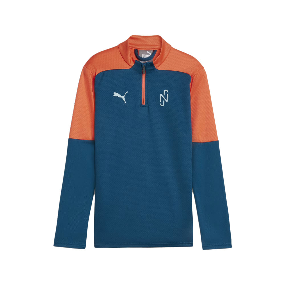 Puma Neymar Jr. Youth Creativity 1/4 Zip Top (Grey/Orange)