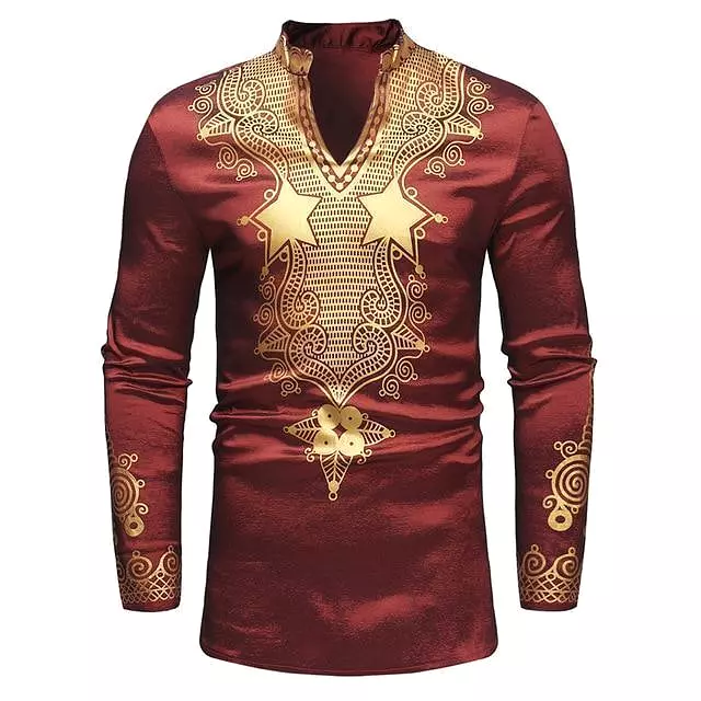 Red African Men Shirt