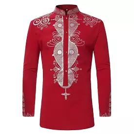 Red African Men Shirt