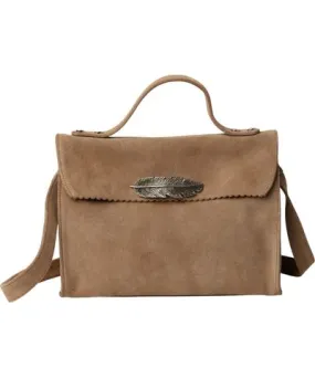 Rien by Penny Vomva Women's Small Soft Bag Feather Edition Brown Suede