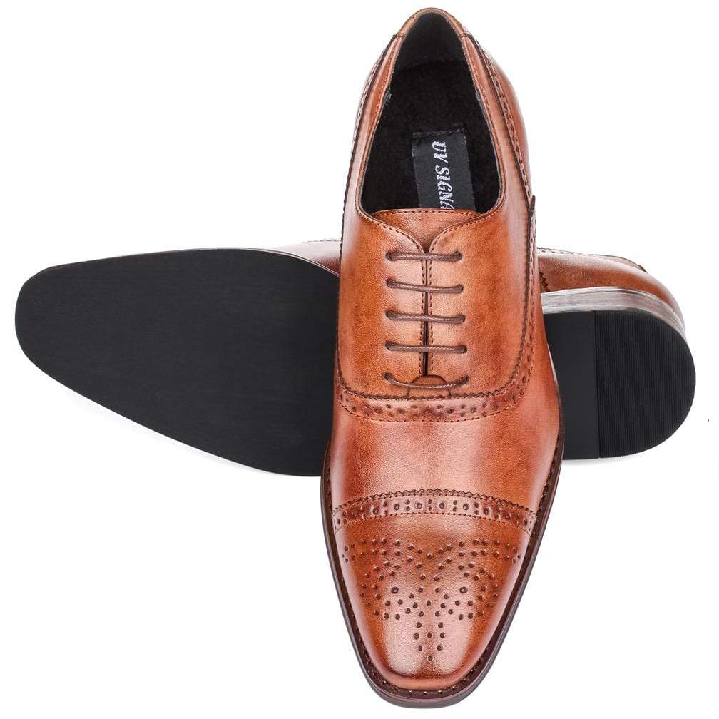 Signature Men's Brogue Cap Toe Dress Shoes