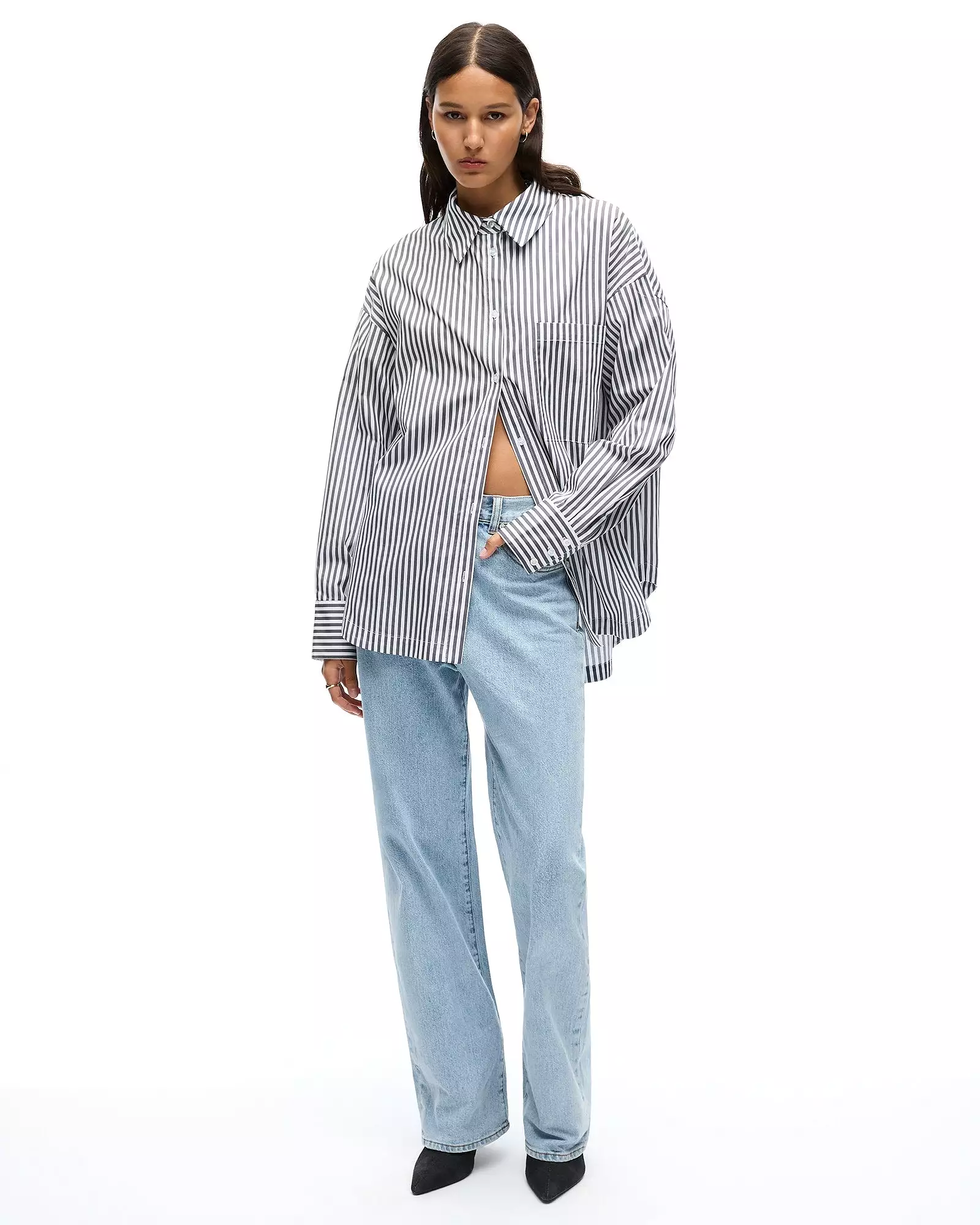 SLOANE SHIRT - SMOKE STRIPE