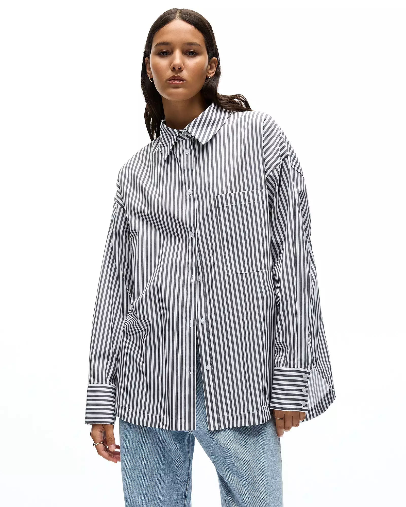 SLOANE SHIRT - SMOKE STRIPE